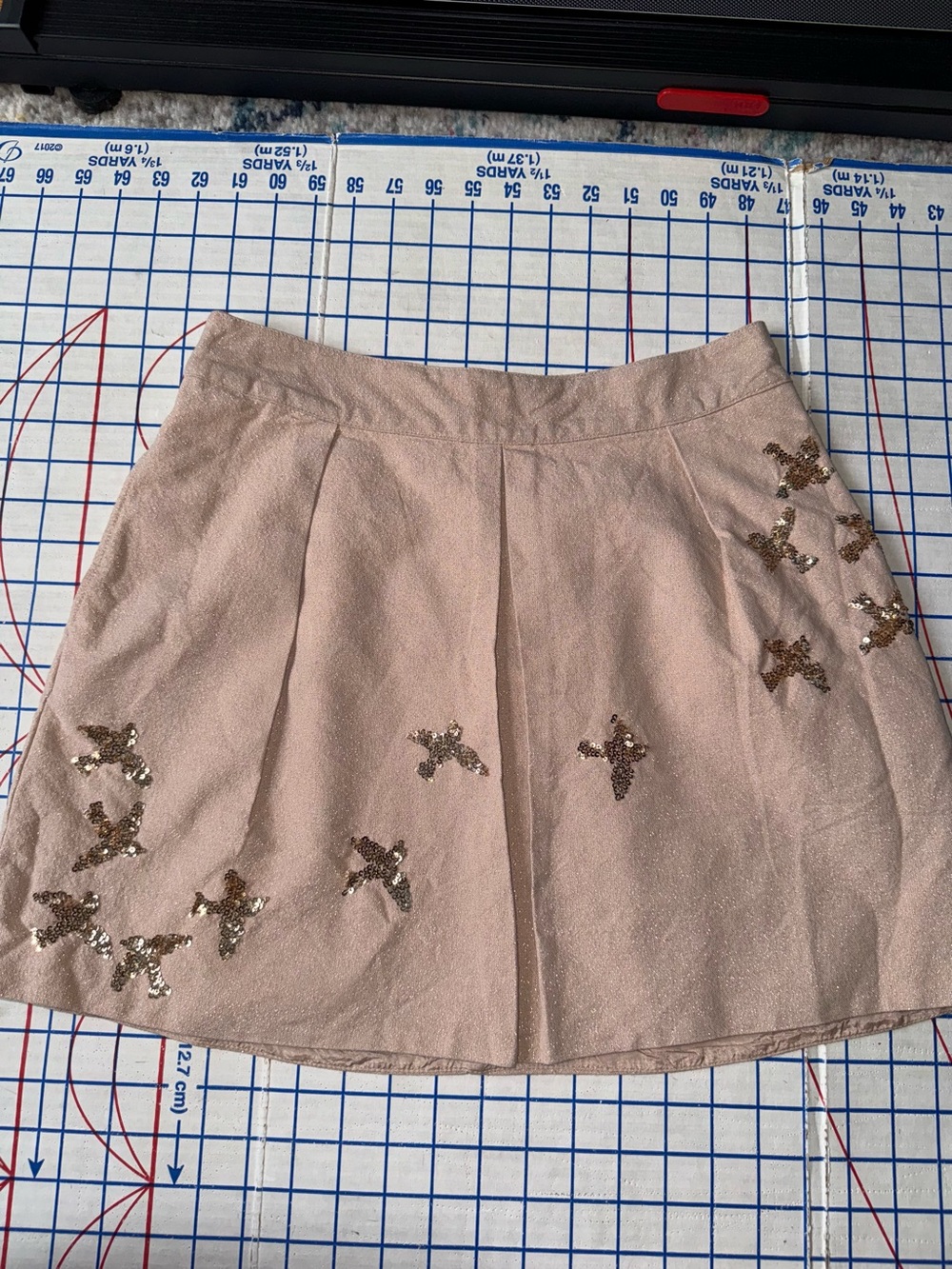 Anthropologie mini skirt with sequin birds